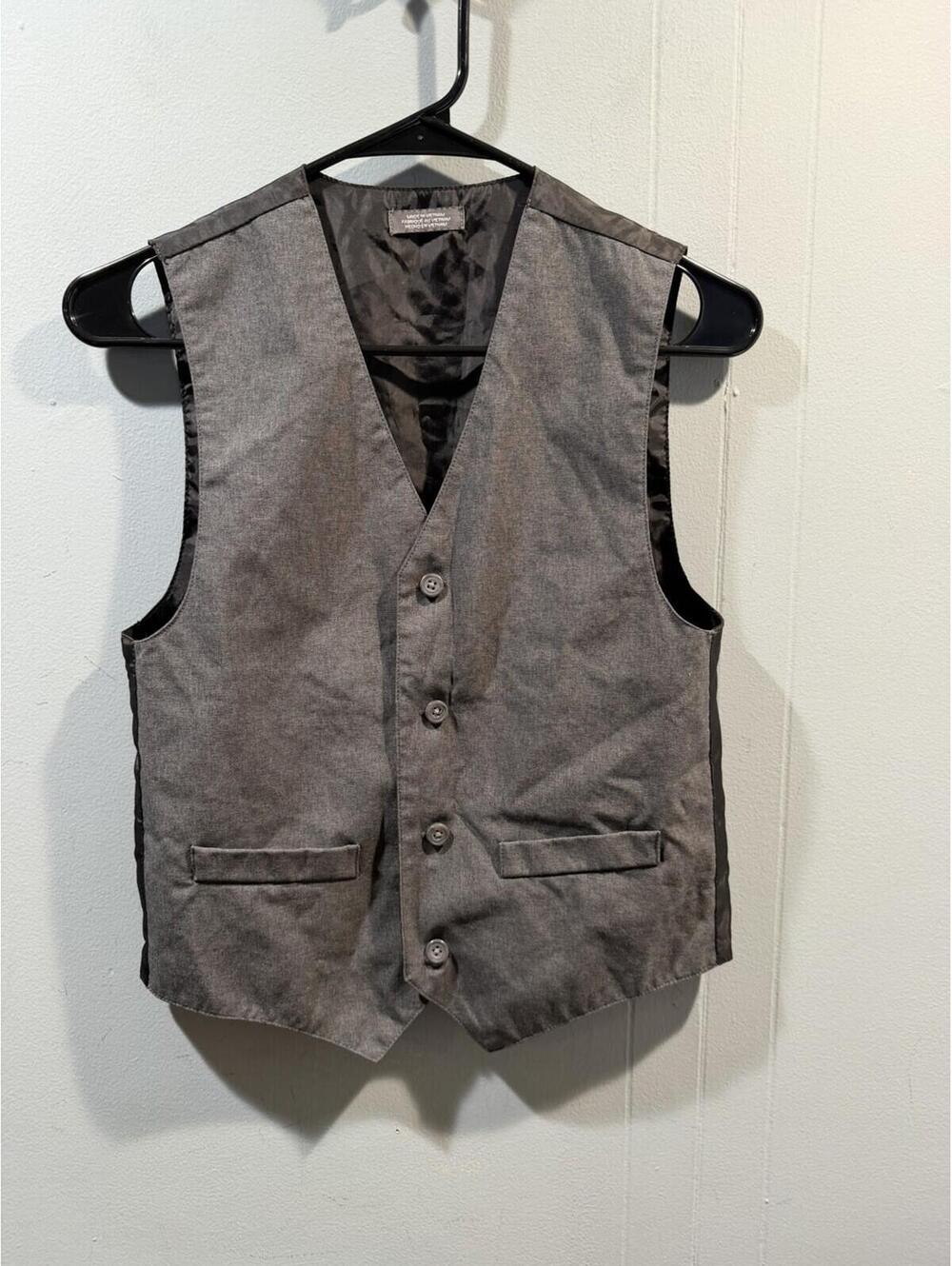 Kids Boys Van Heusen Vest Size 14 Regular Grey/Black